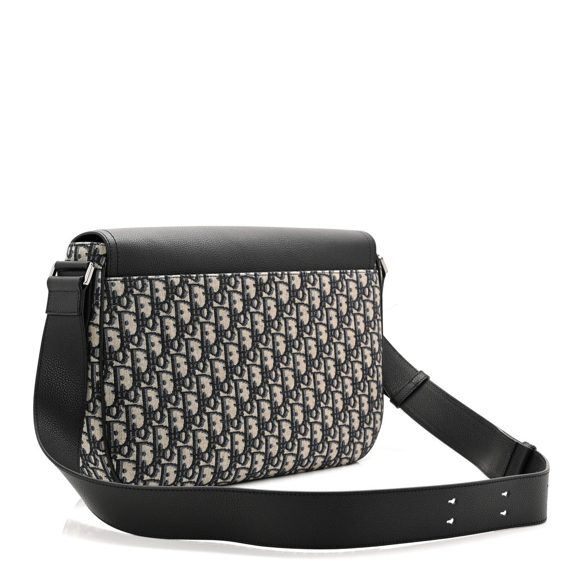 Grained Calfskin Oblique Saddle Messenger Black AT My store