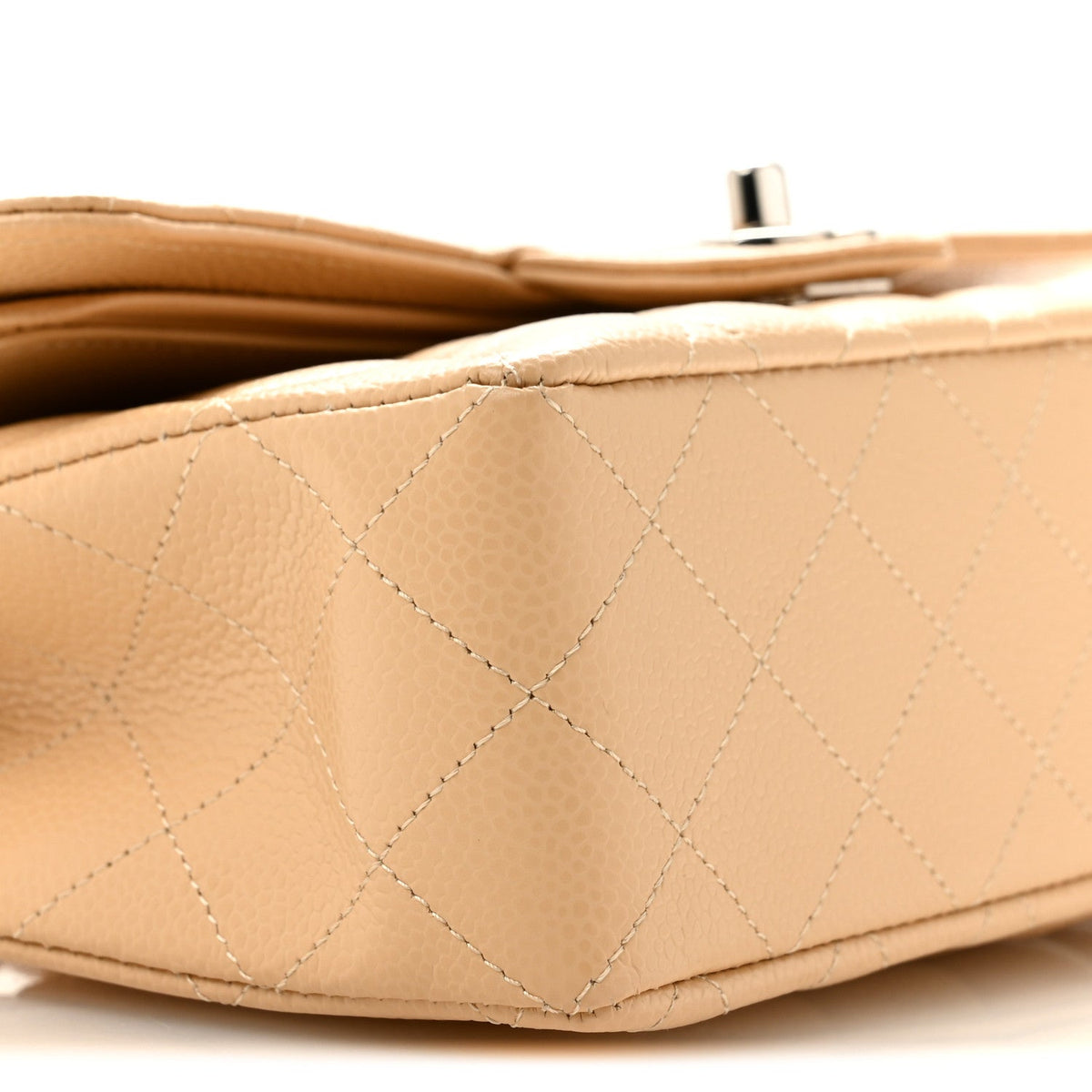Caviar Quilted Small Double Flap Beige At My store