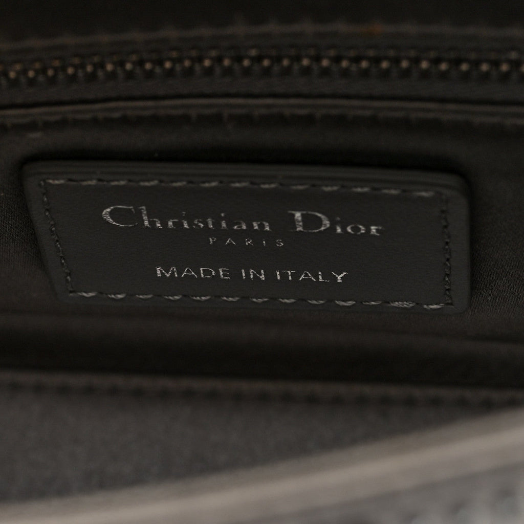 Satin Crystal Cannage Mini Lady Dior Gray AT My store