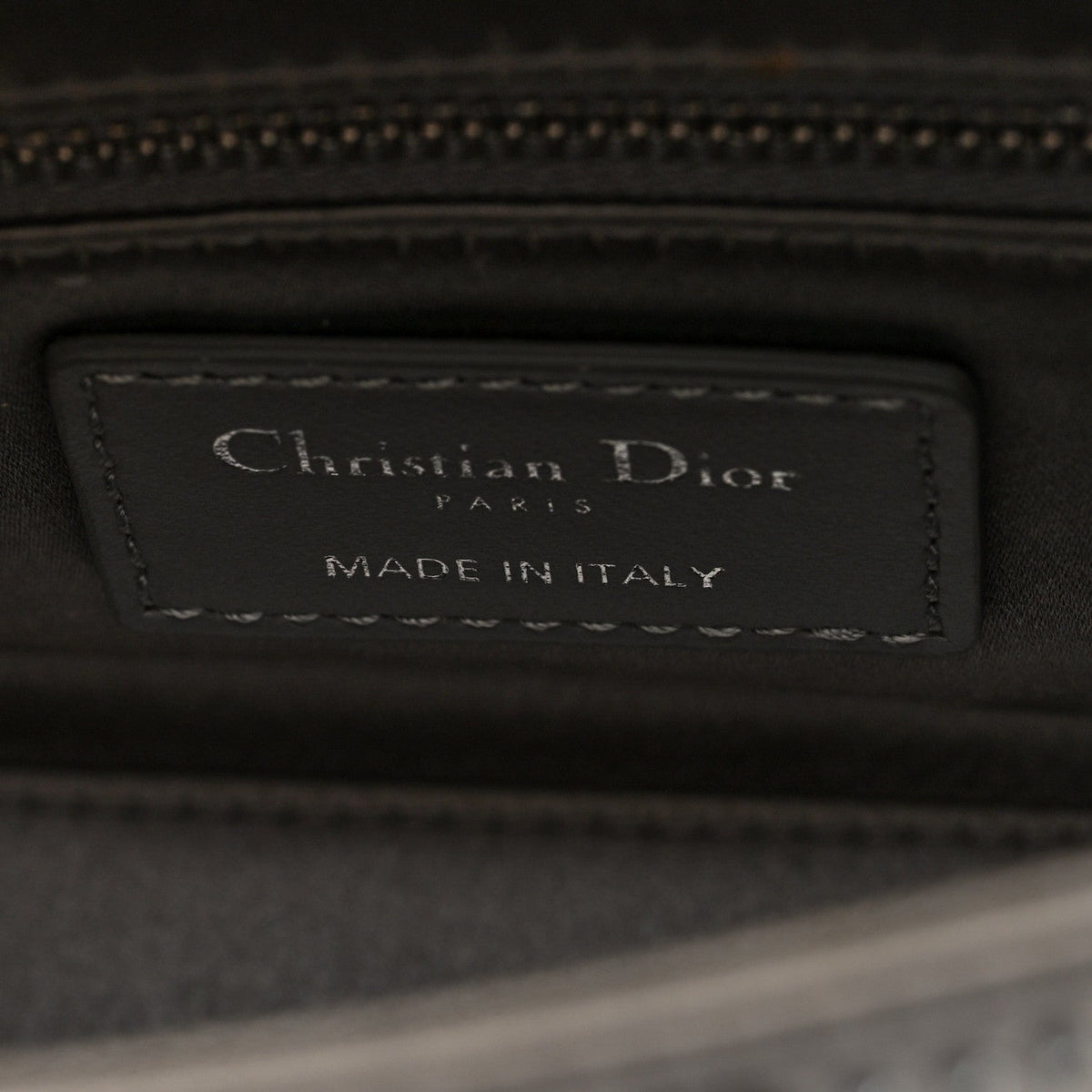 Satin Crystal Cannage Mini Lady Dior Gray AT My store