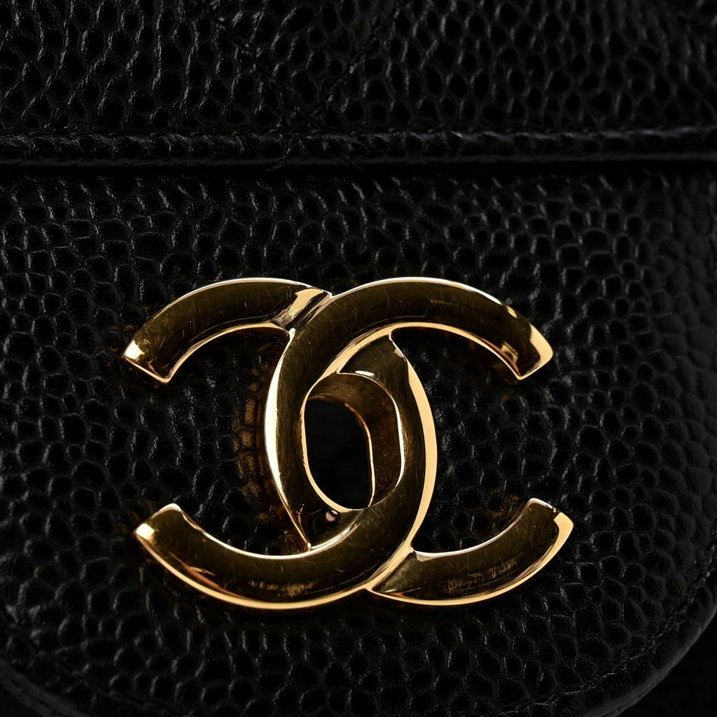 Caviar Quilted Jumbo Double Flap Black At My store