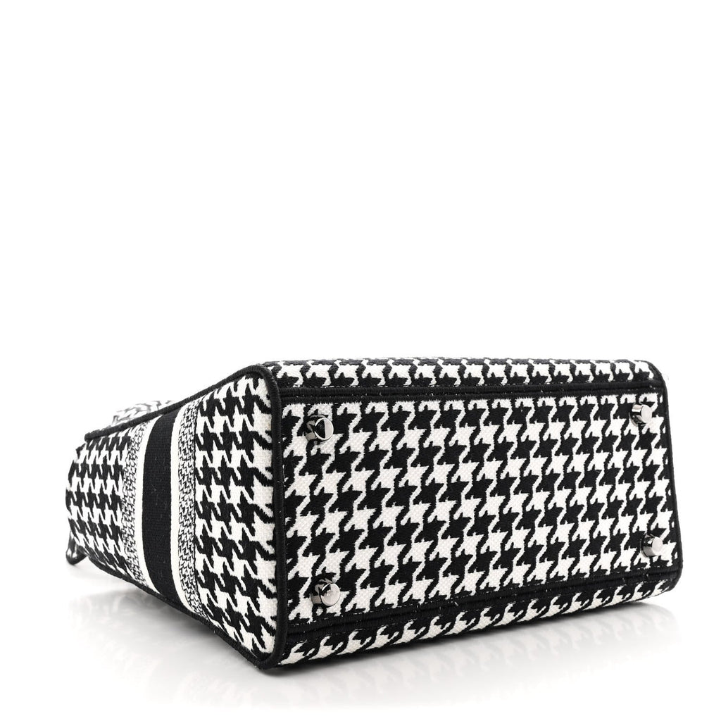 Canvas Houndstooth Embroidered Medium Lady D-Lite Black White AT My store