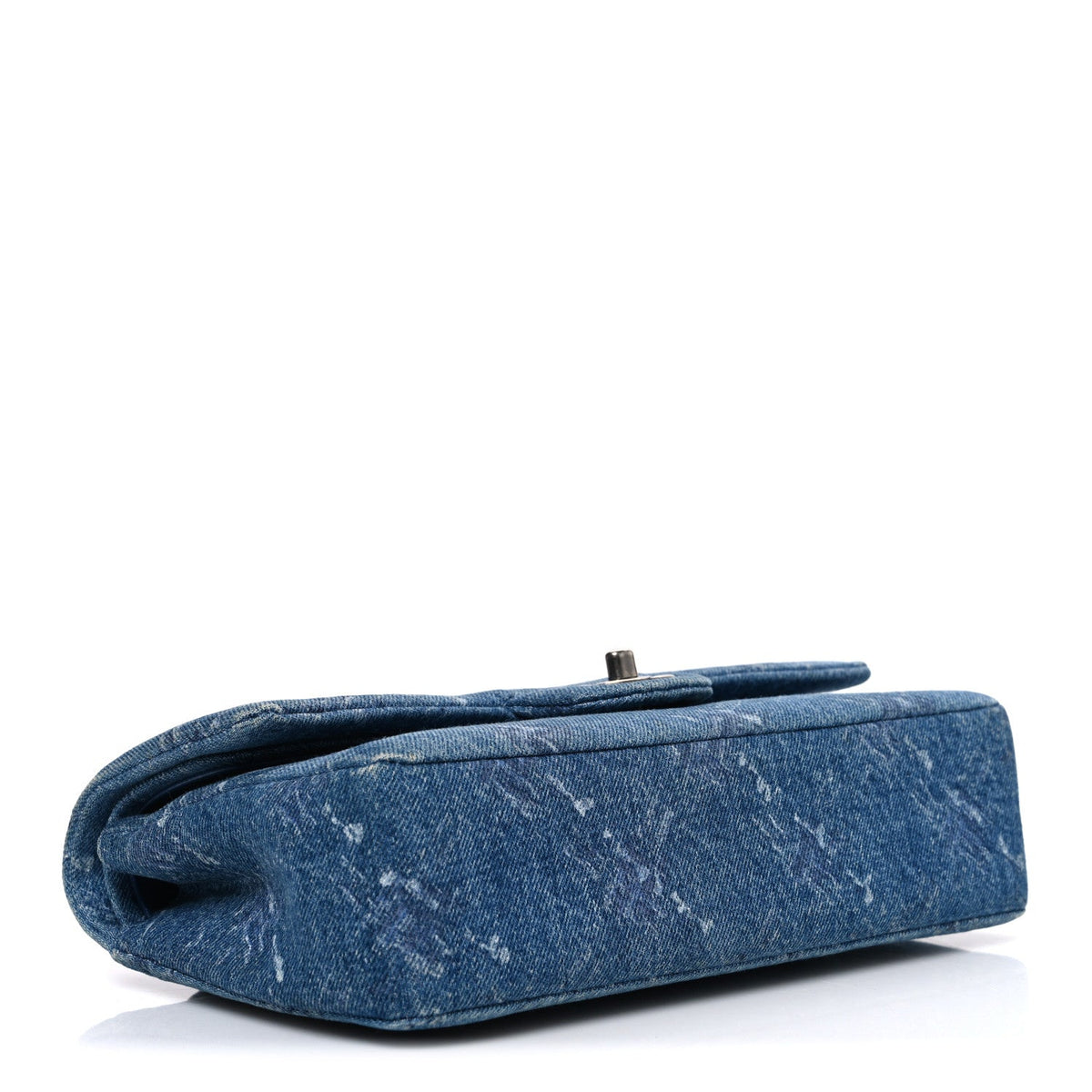 Denim Bleached Chain Medium Double Flap Blue At My store