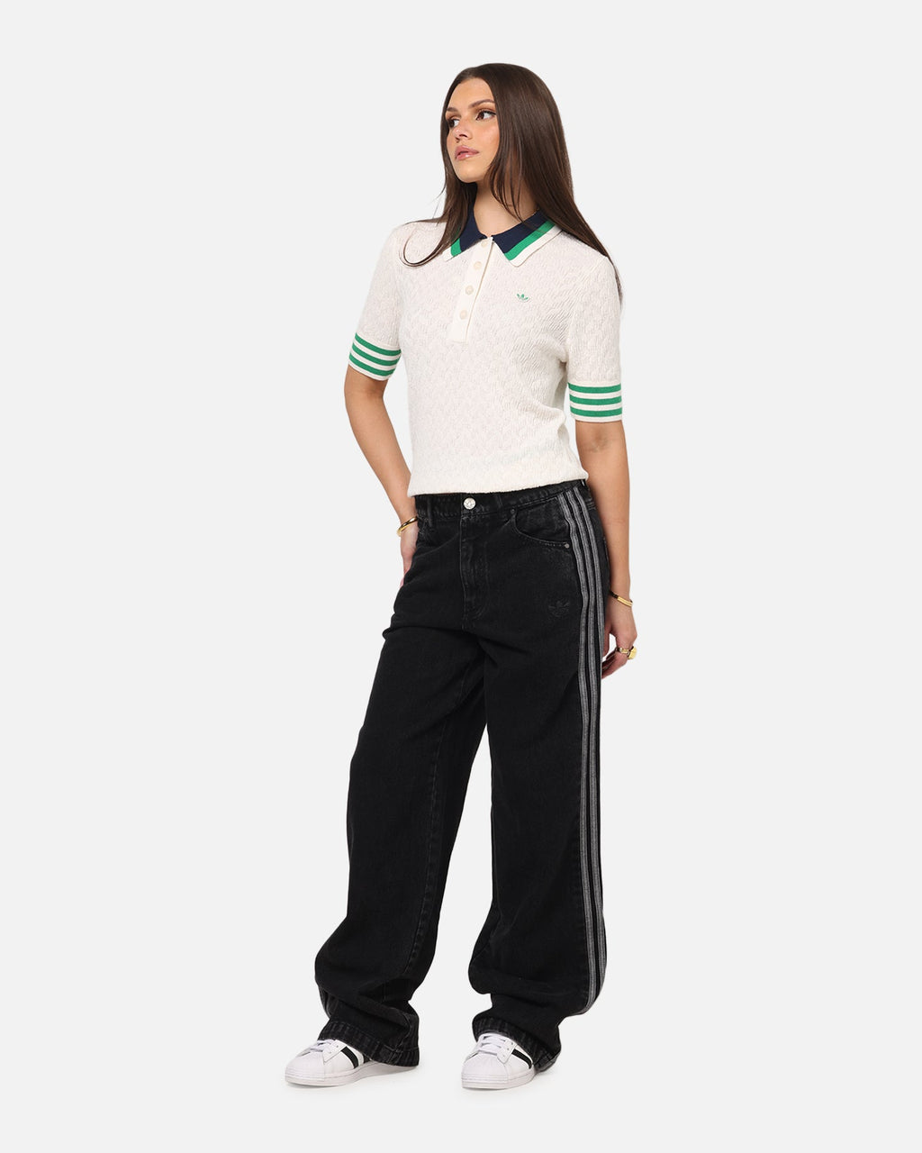 Best-Selling Adidas Women's Denim 3-Stripes Track Pants True Black Denim
