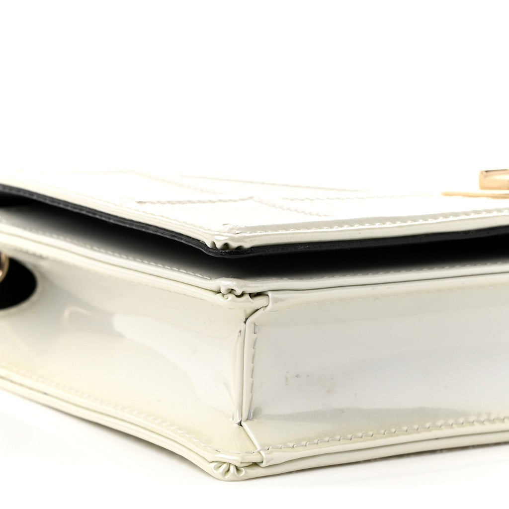 Patent Micro-Cannage Diorama Wallet on Chain Pouch Metallic White AT My store