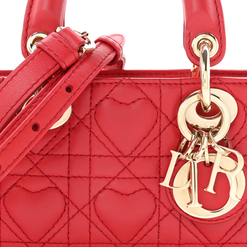 Lambskin Cannage Dioramour Micro Lady D-Joy Red AT My store