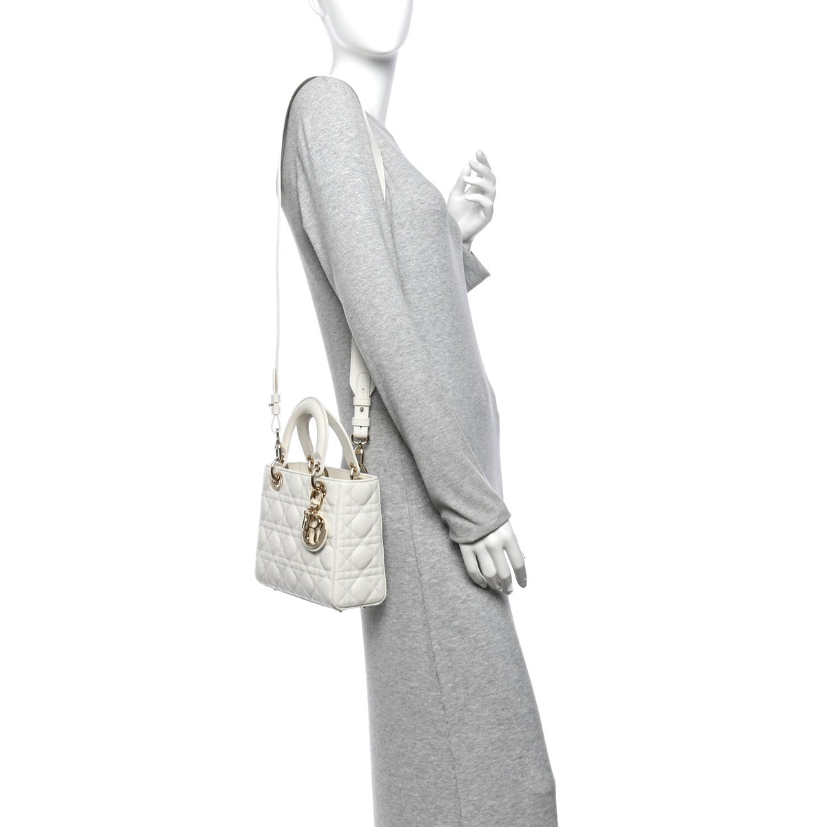 Lambskin Cannage Small My ABCDior Lady Dior White AT My store