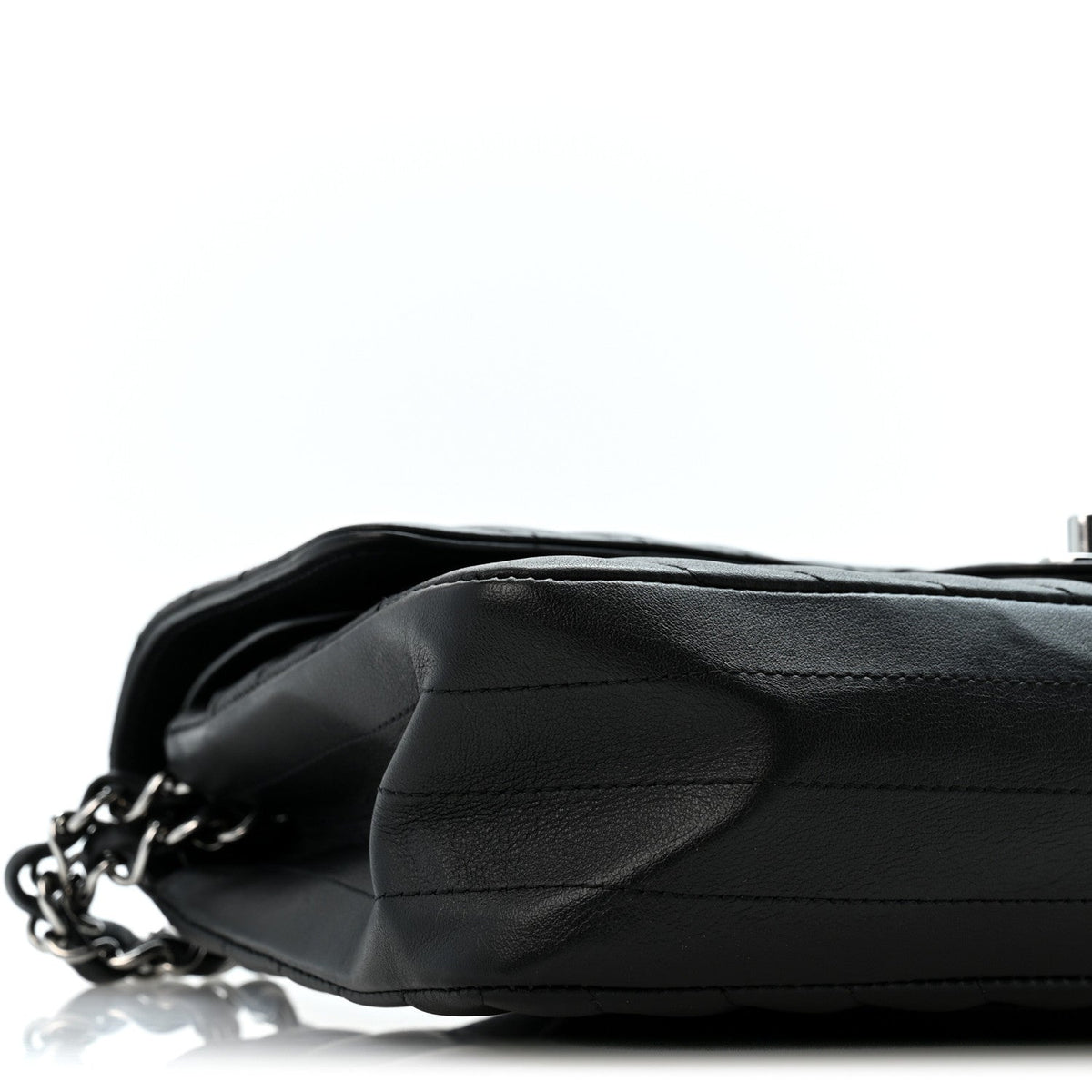 Lambskin Chevron Quilted Medium Double Flap Black At My store