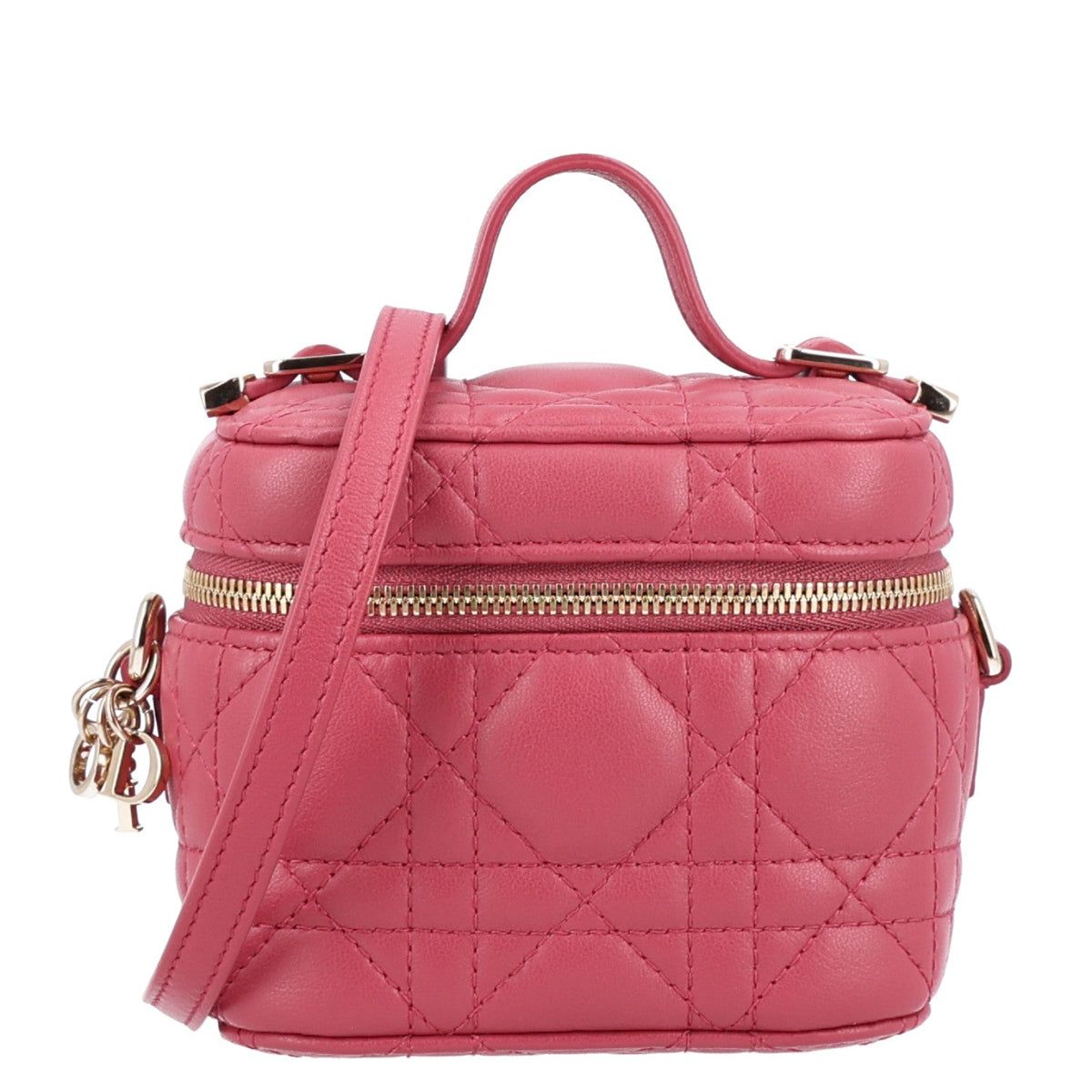 Lambskin Cannage Micro Vanity Case Strawberry Pink AT My store