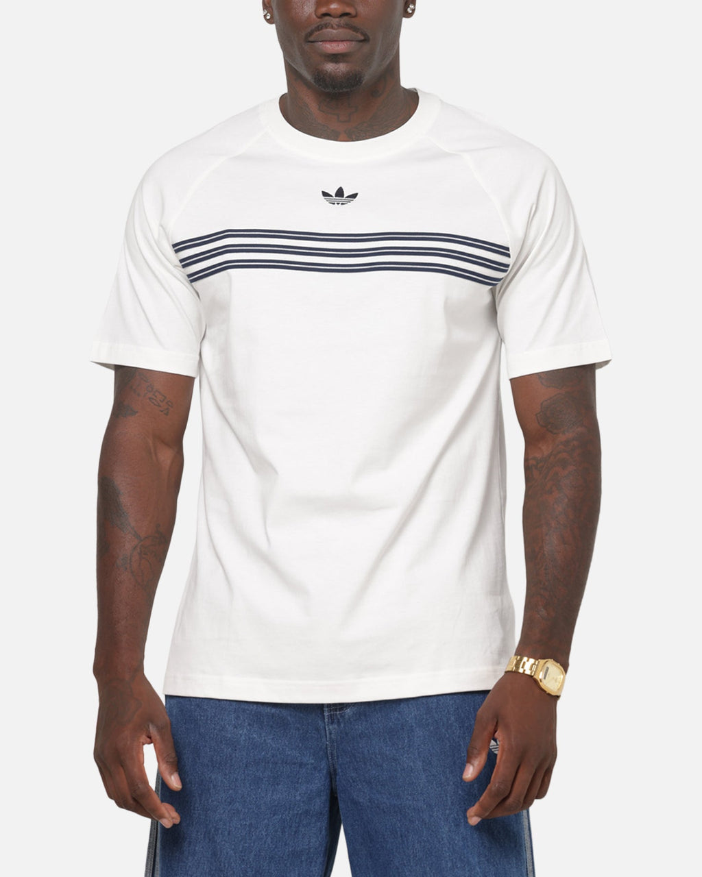 Best-Selling Adidas Chest Stripes 98 T-Shirt White