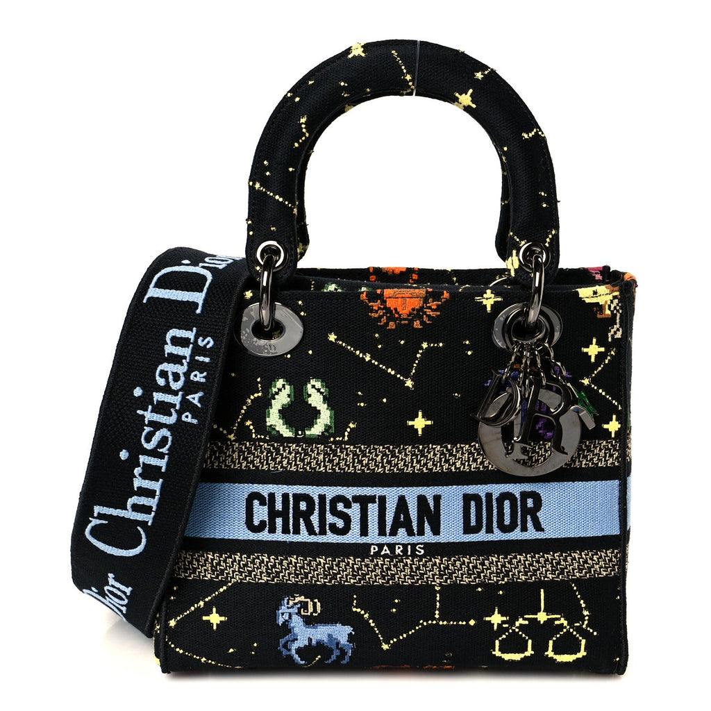 Canvas Pixel Zodiac Embroidered Medium Lady D-Lite Nero Multicolor AT My store