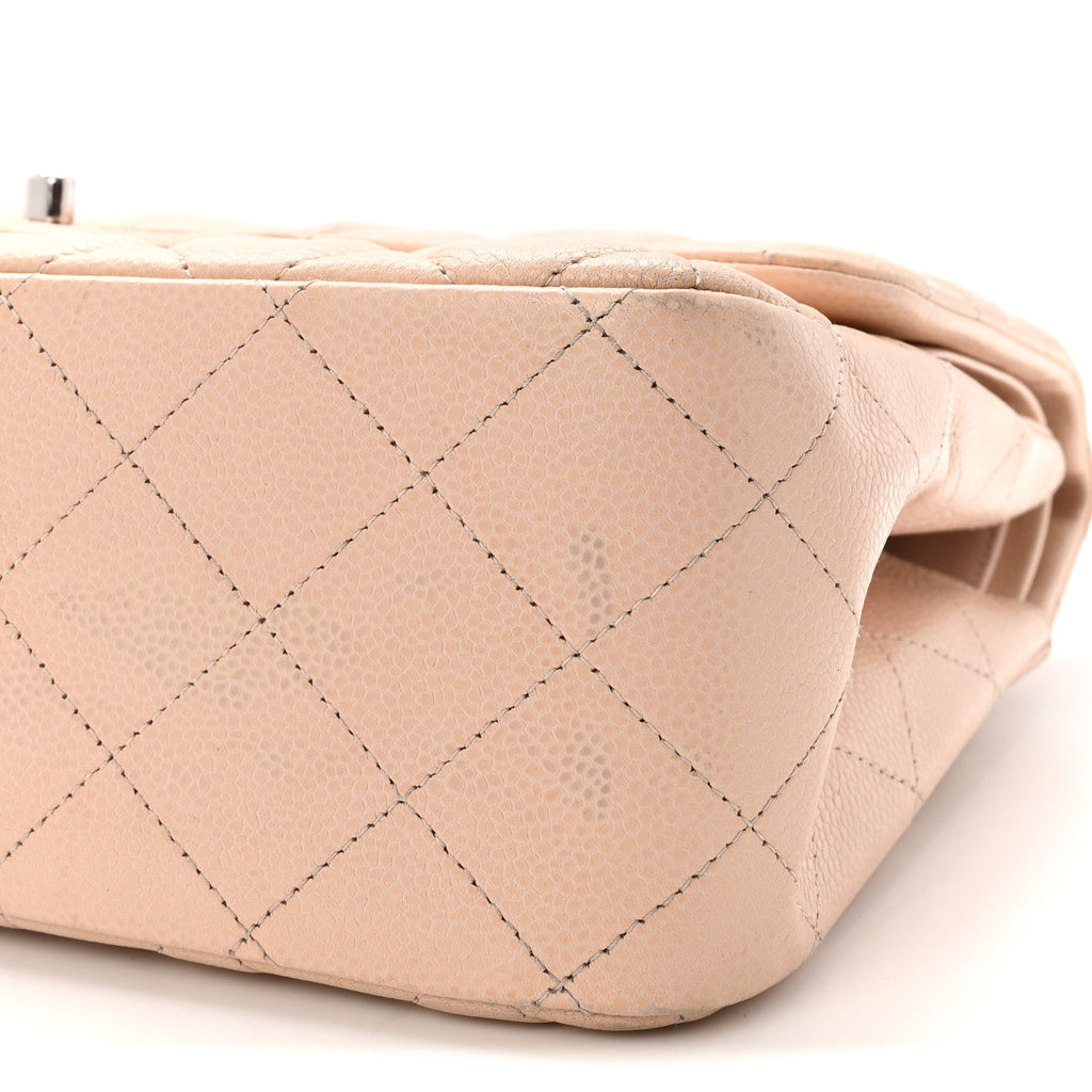 Caviar Quilted Jumbo Double Flap Light Pink At My store