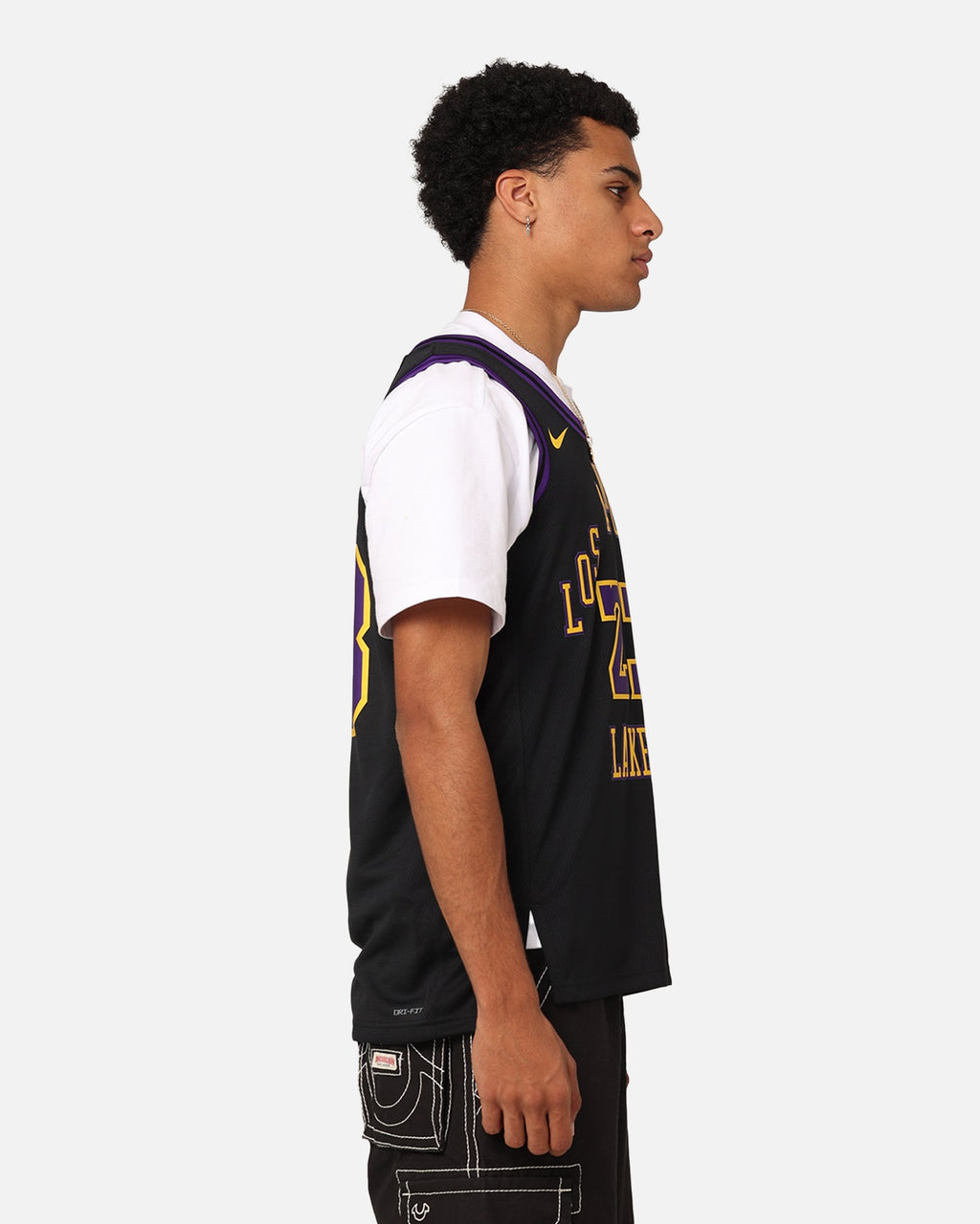 Top Seller Nike Los Angeles Lakers Lebron James Dri-FIT Swingman Jersey Black