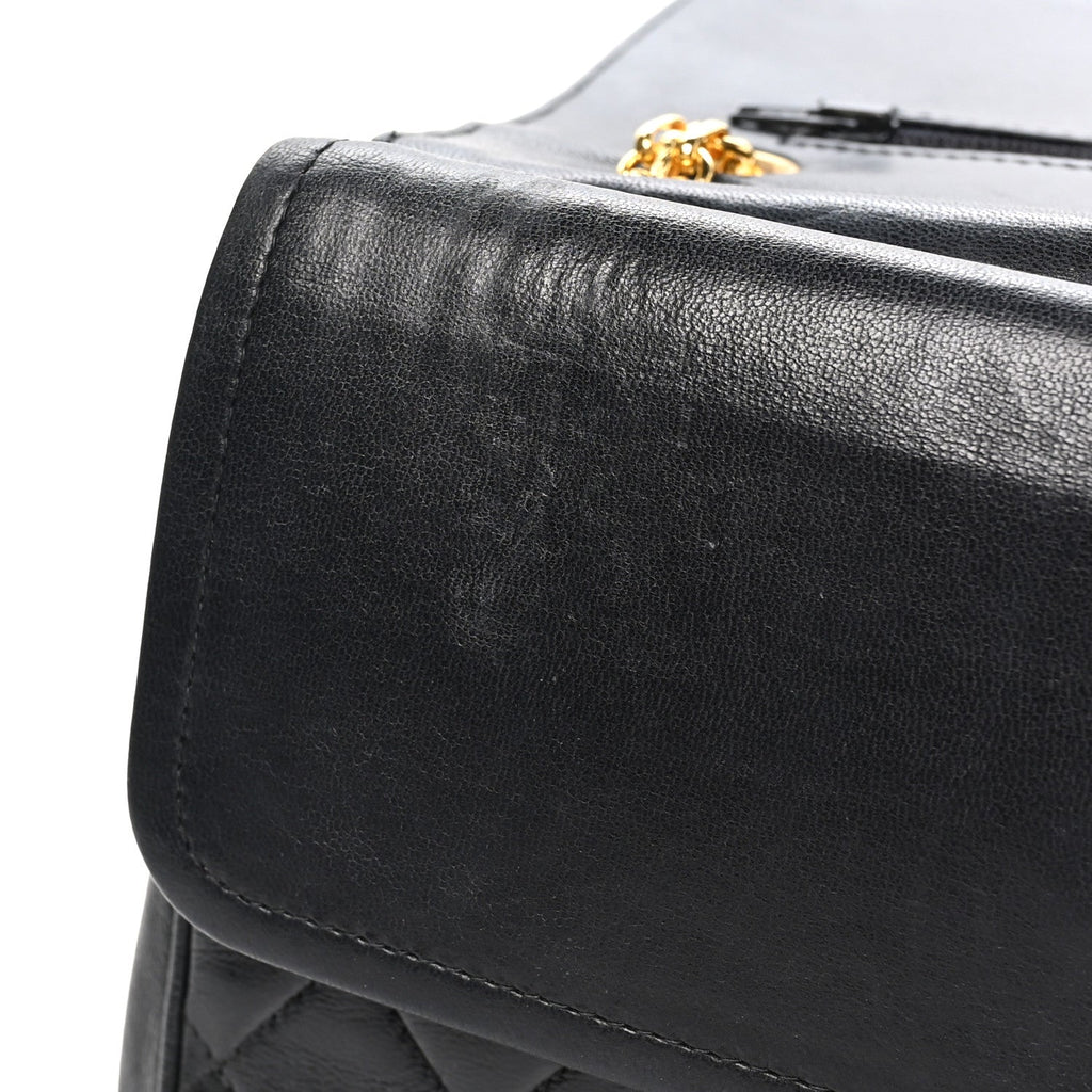 Lambskin Quilted Medium Double Flap Bijoux Chain Black At My store