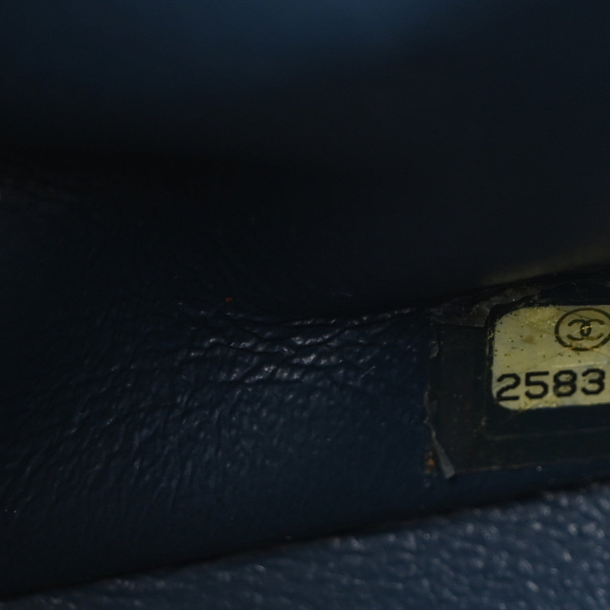 Metallic Caviar Quilted Medium Double Flap Dark Blue At My store