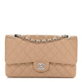 Caviar Quilted Medium Double Flap Beige At My store