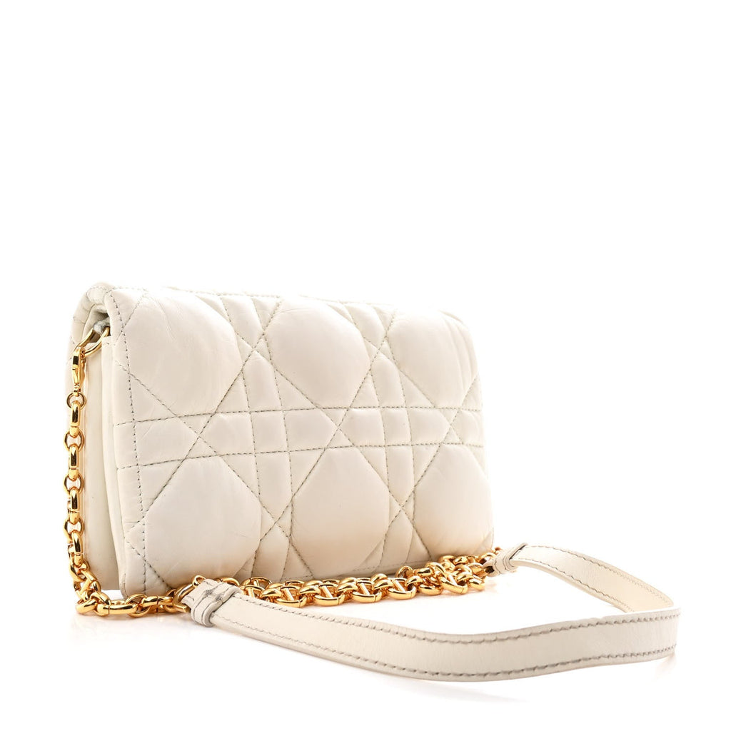Calfskin Macrocannage Mini Caro Bag White AT My store