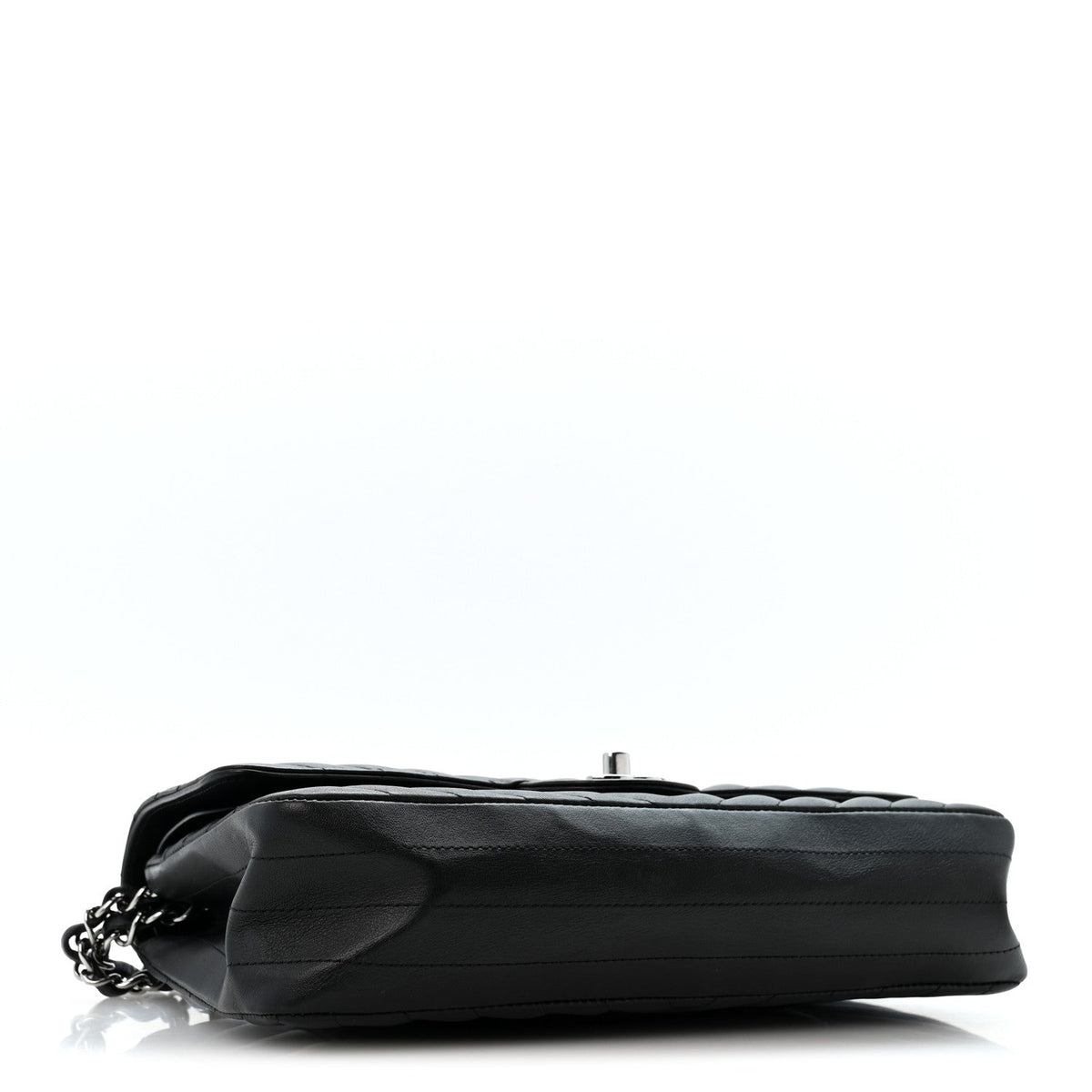 Lambskin Chevron Quilted Medium Double Flap Black At My store