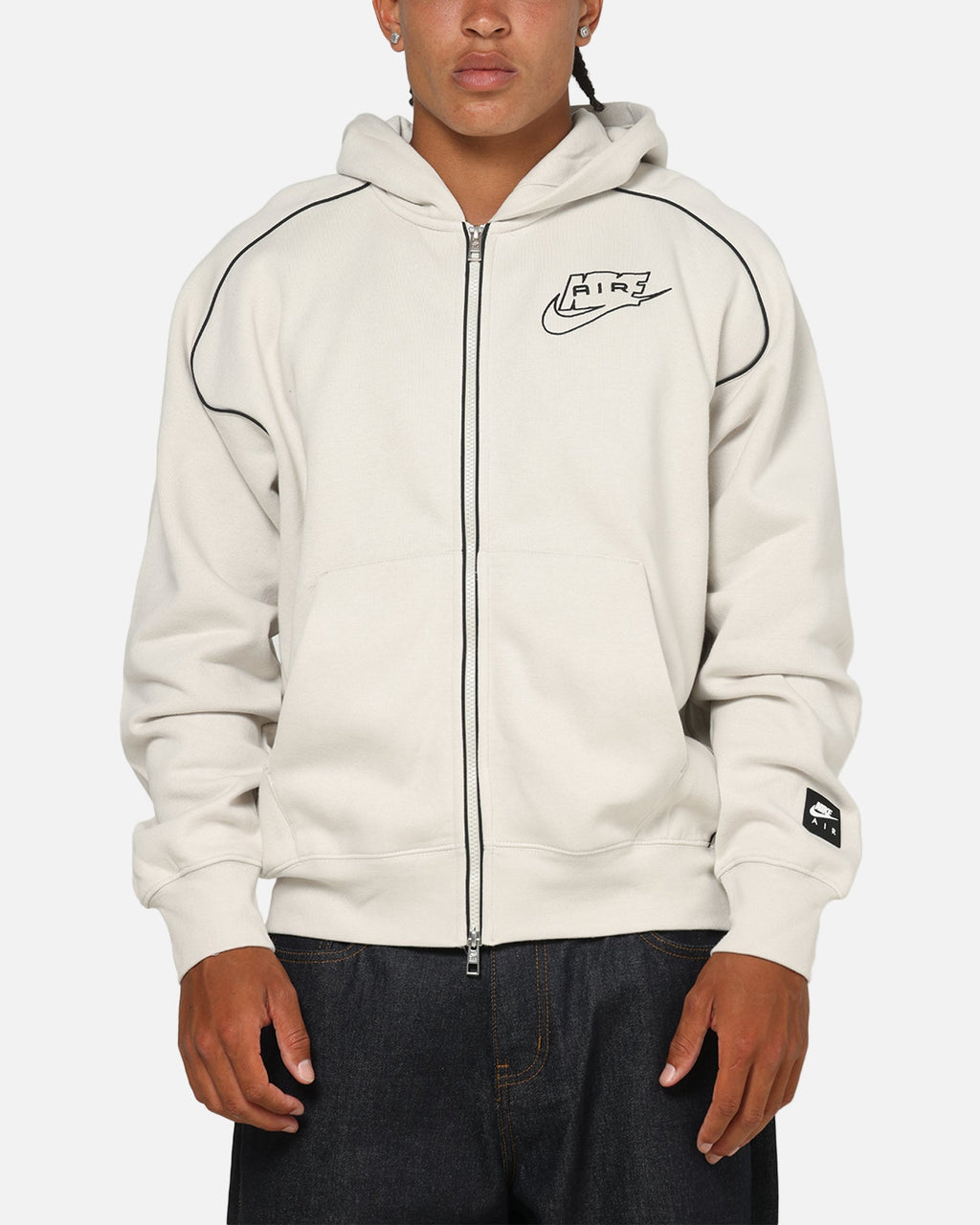 Top Seller Nike Air Full-Zip Fleece Hoodie Light Bone/Black