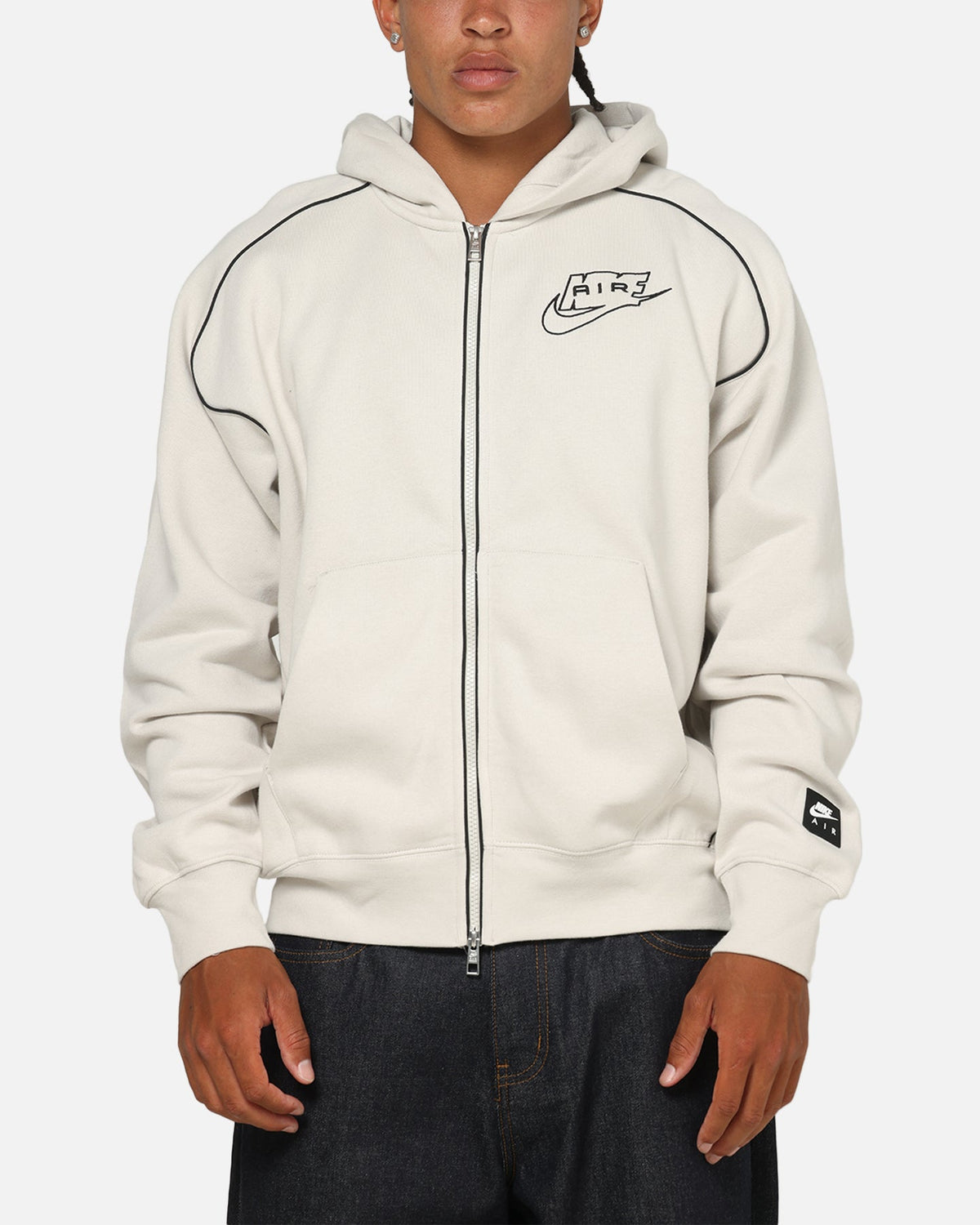 Top Seller Nike Air Full-Zip Fleece Hoodie Light Bone/Black