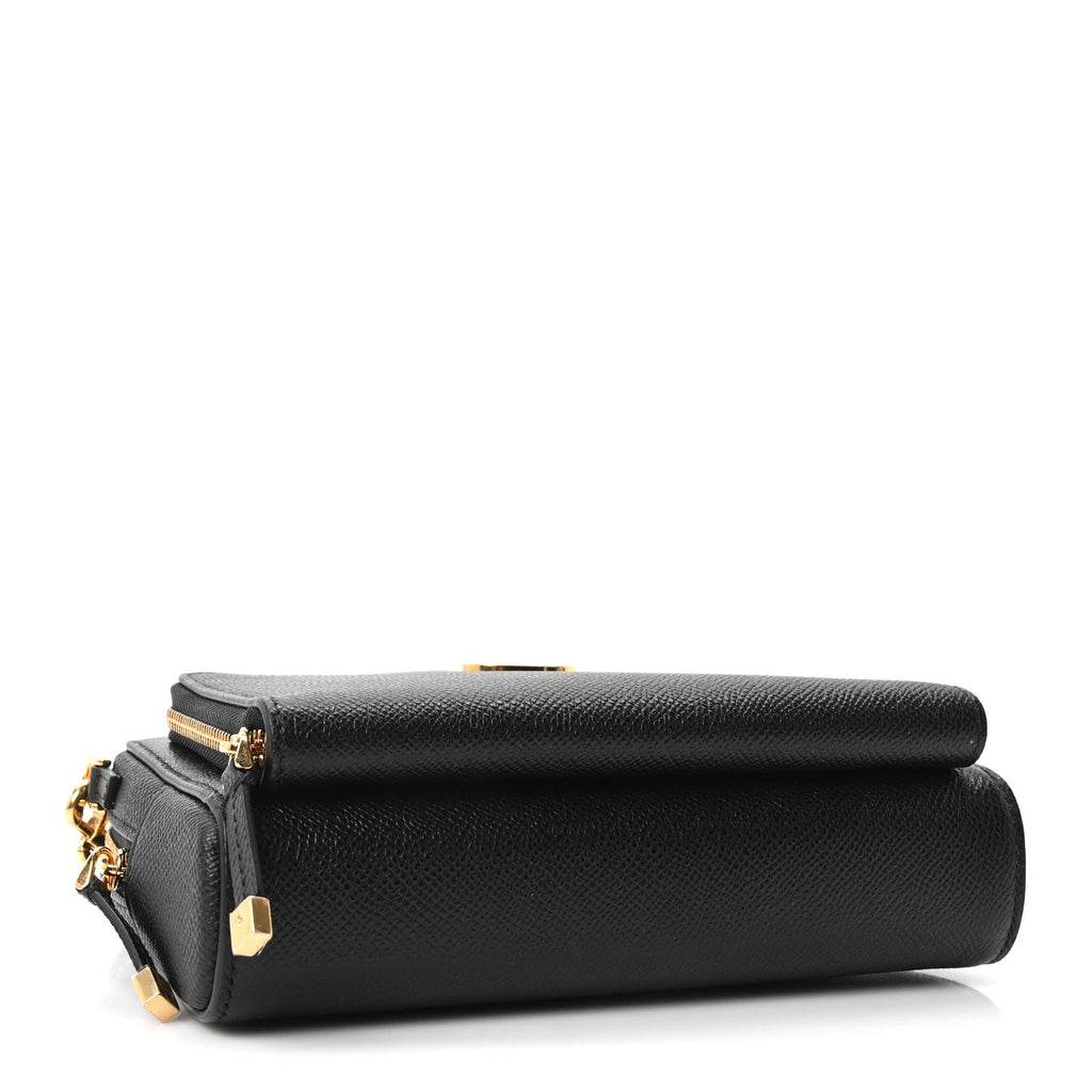 Grained Calfskin Caro Double Pouch Black AT My store