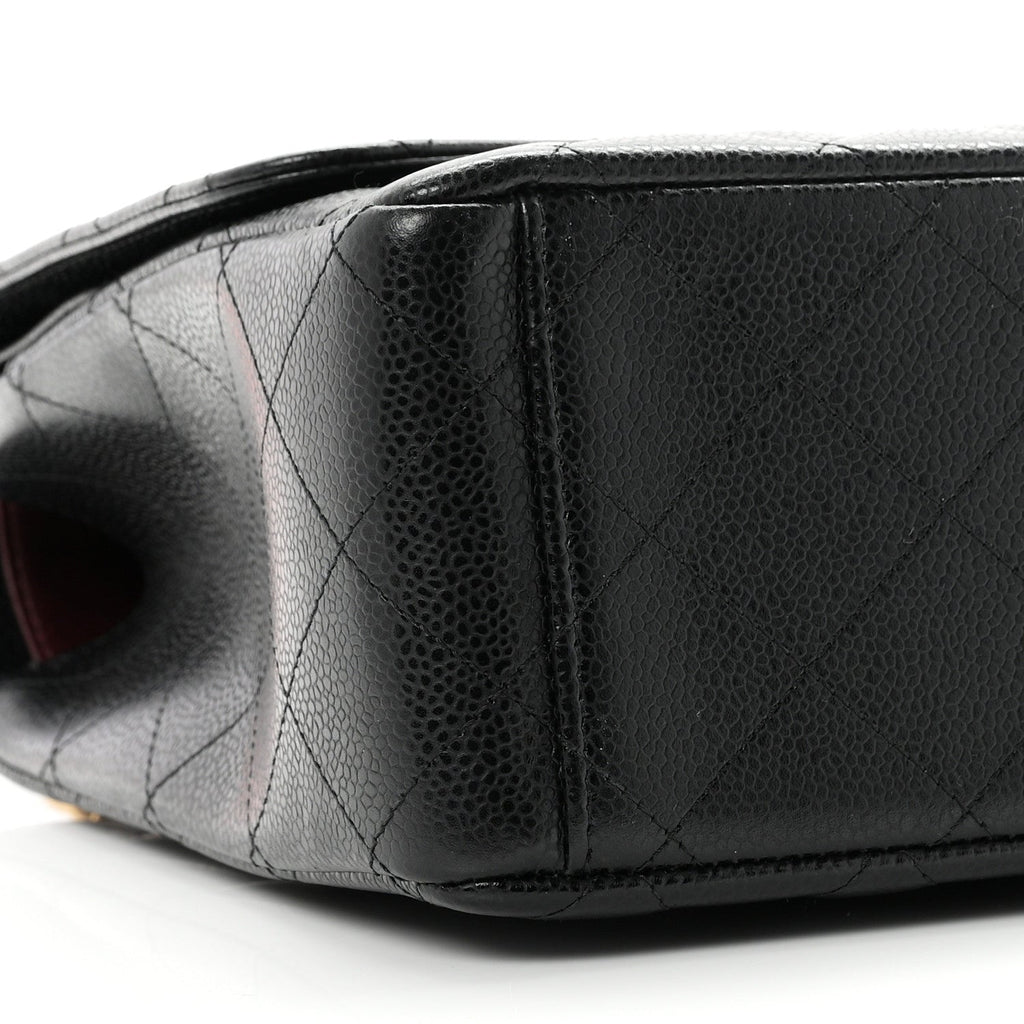 Caviar Quilted Maxi Double Flap Black At My store