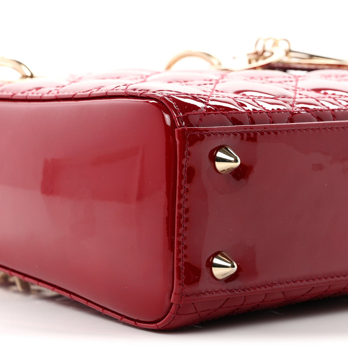 Patent Cannage Small Lady Dior Cherry Red AT My store