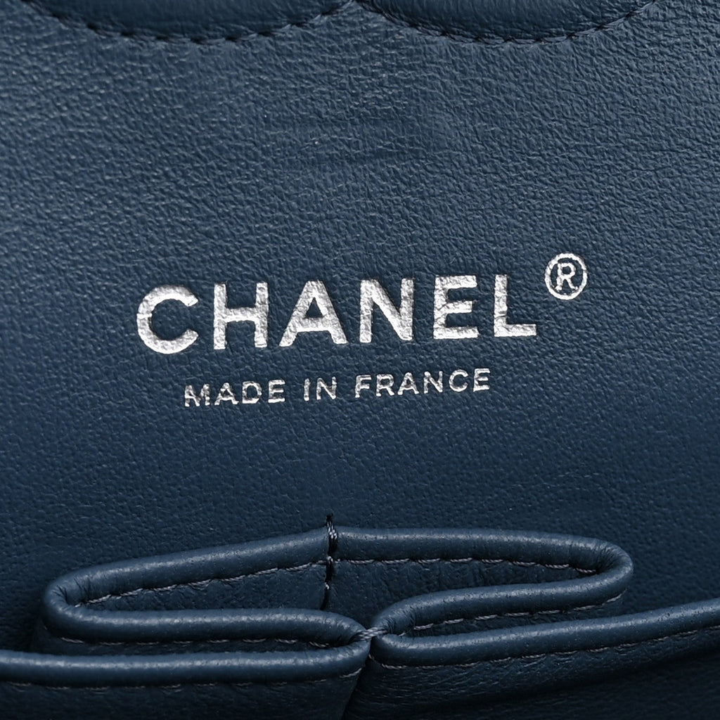Caviar Quilted Medium Double Flap Blue At My store