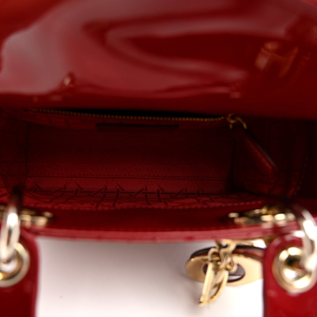 Patent Cannage Mini Lady Dior Red AT My store