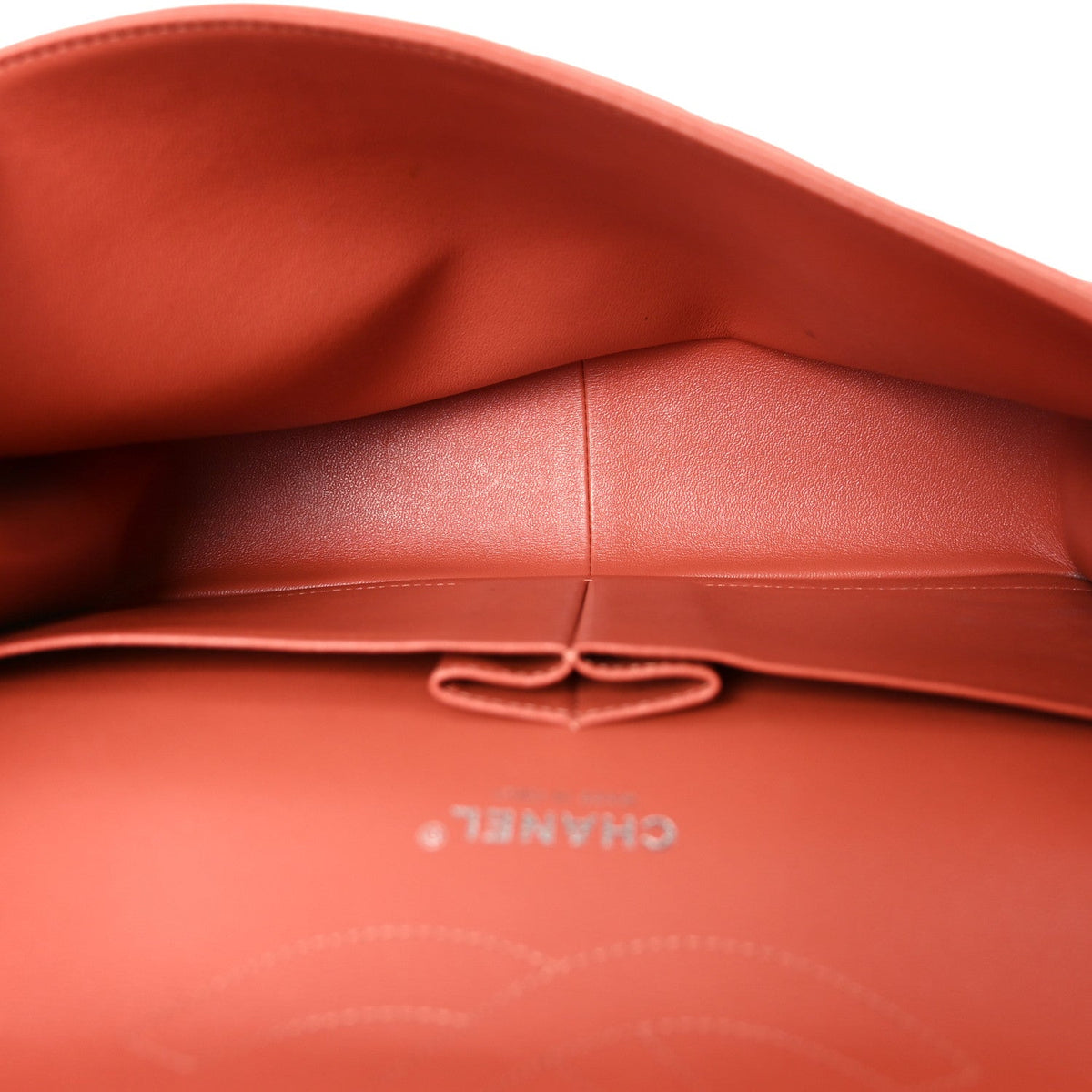 Lambskin Quilted Jumbo Double Flap Orange At My store