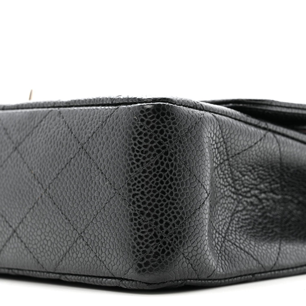 Caviar Quilted Medium Double Flap Black At My store