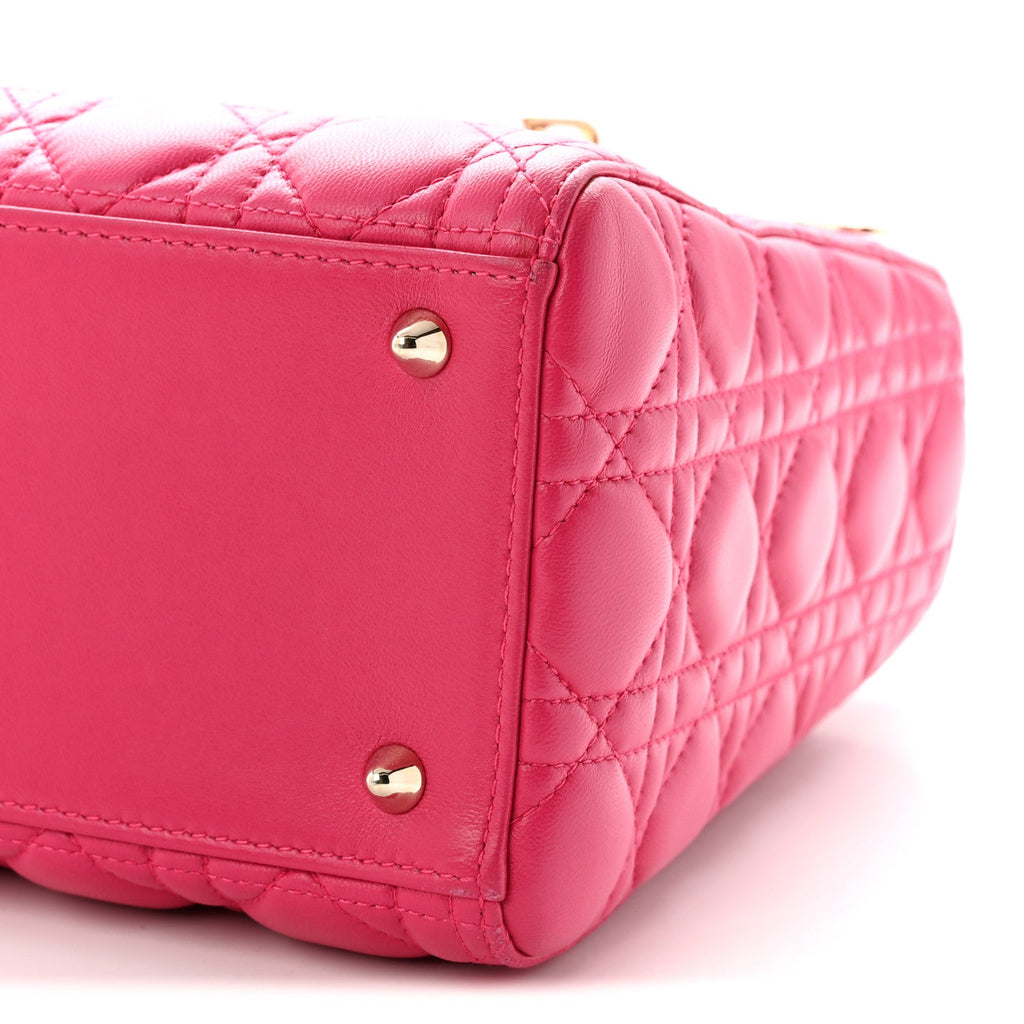 Lambskin Cannage Medium Lady Dior Fuchsia AT My store