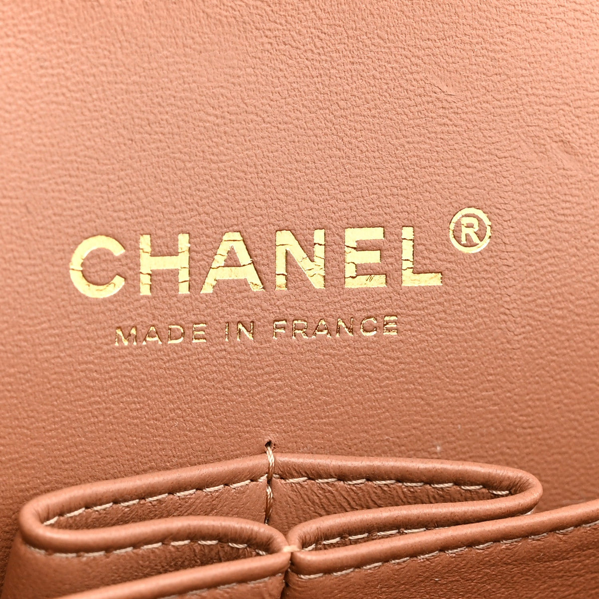 Lambskin Quilted Medium Double Flap Brown At My store