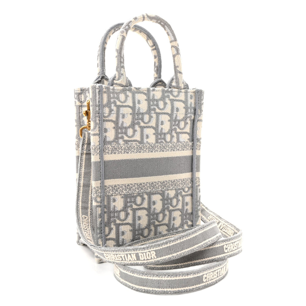 Oblique Mini Book Tote Phone Bag Grey AT My store