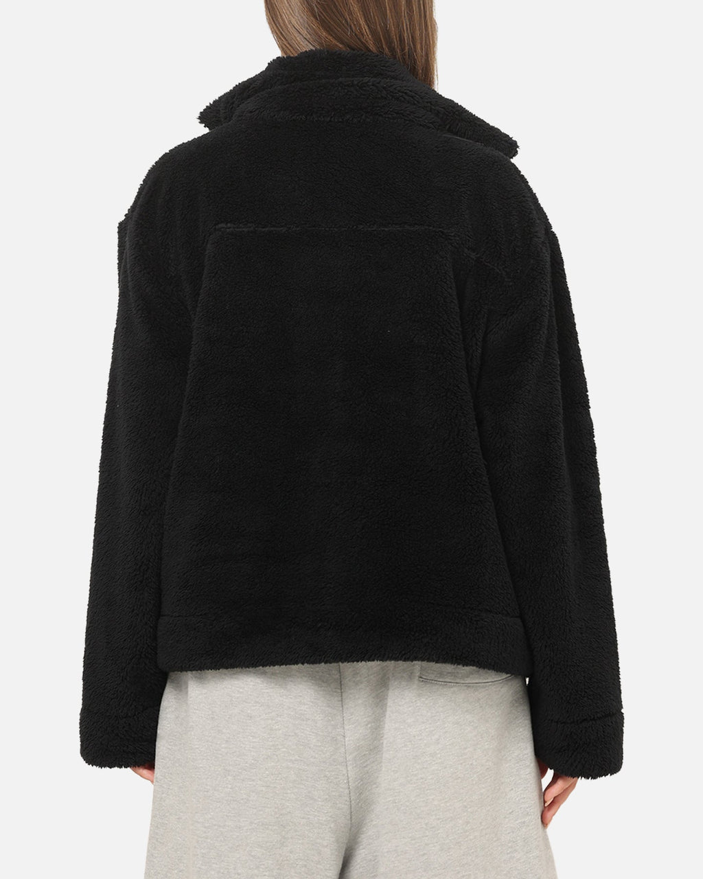 Top Seller Nike Women's Sportswear Essential High-Pile Fleece Jacket Black/Sail