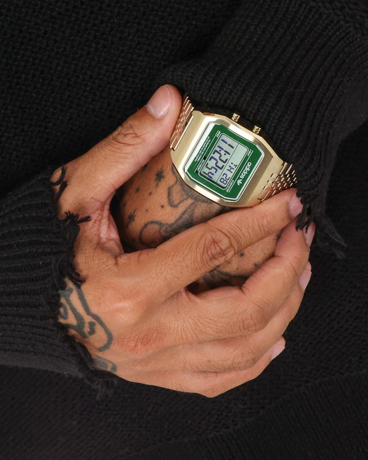 Best-Selling Adidas Digital Two 36MM Gold/Green