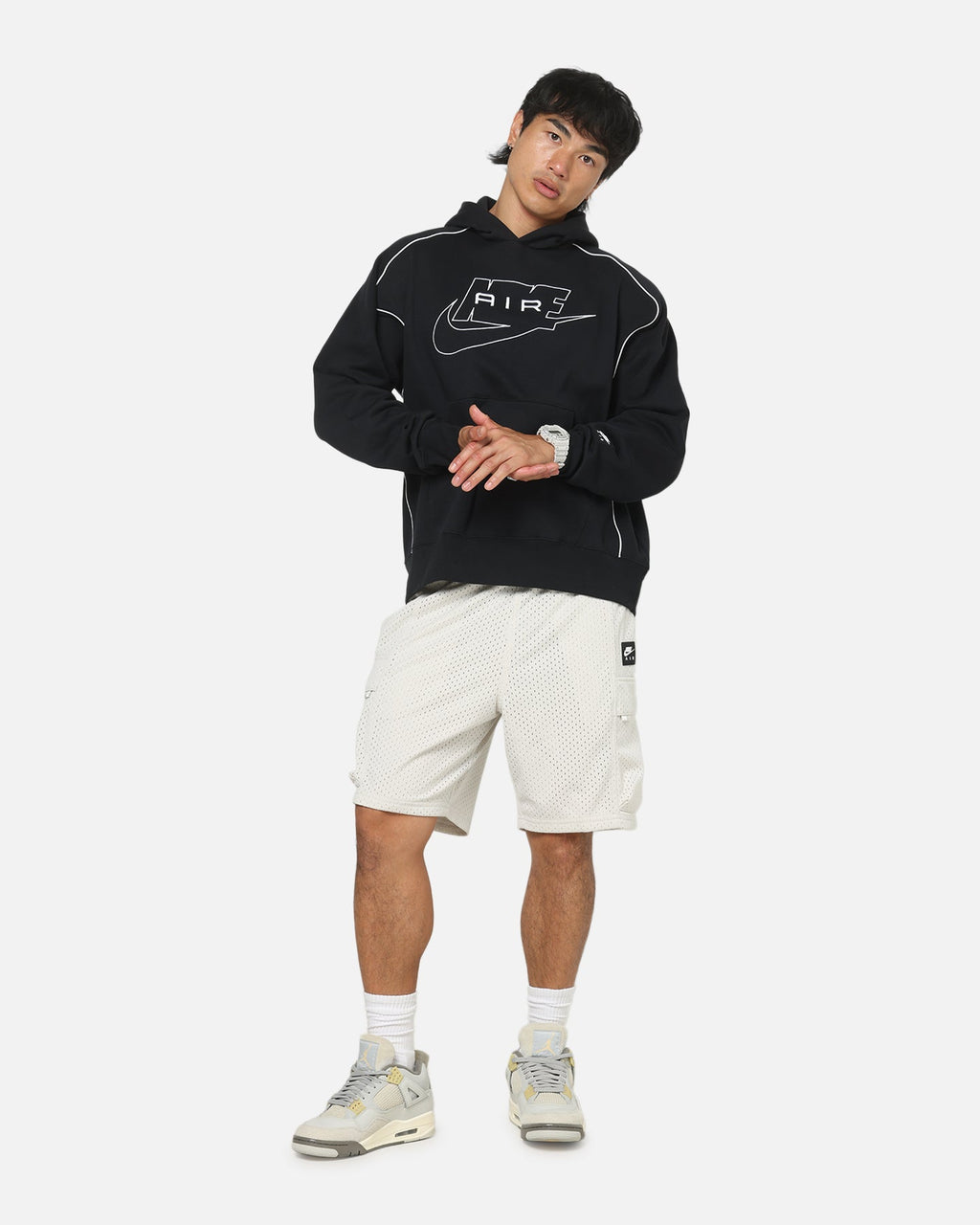 Top Seller Nike Air Fleece Pullover Hoodie Black/White