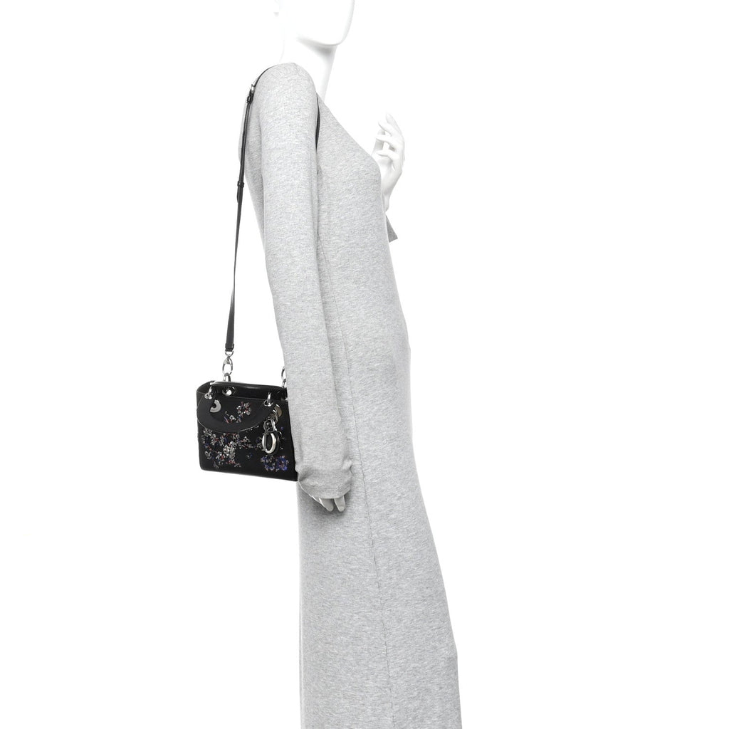 Goatskin Sequin Embroidered Mini Lady Dior Black AT My store