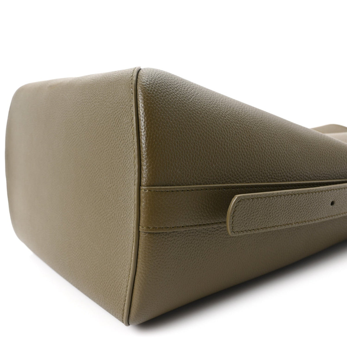Grained Calfskin Medium Medaillon Bucket Bag Khaki AT My store