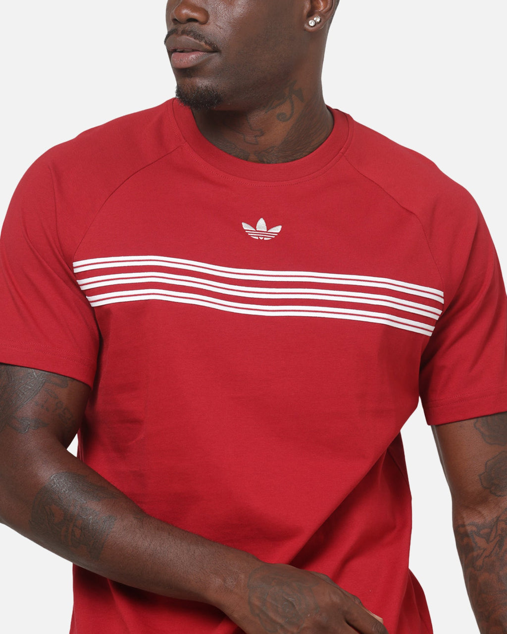 Best-Selling Adidas Chest Stripes 98 T-Shirt Red