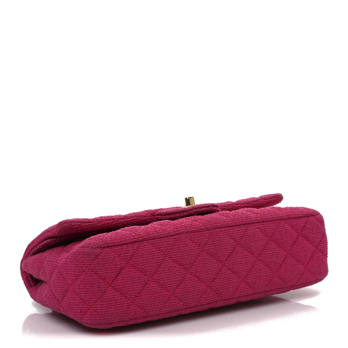 Tweed Quilted Medium Double Flap Fuchsia At My store