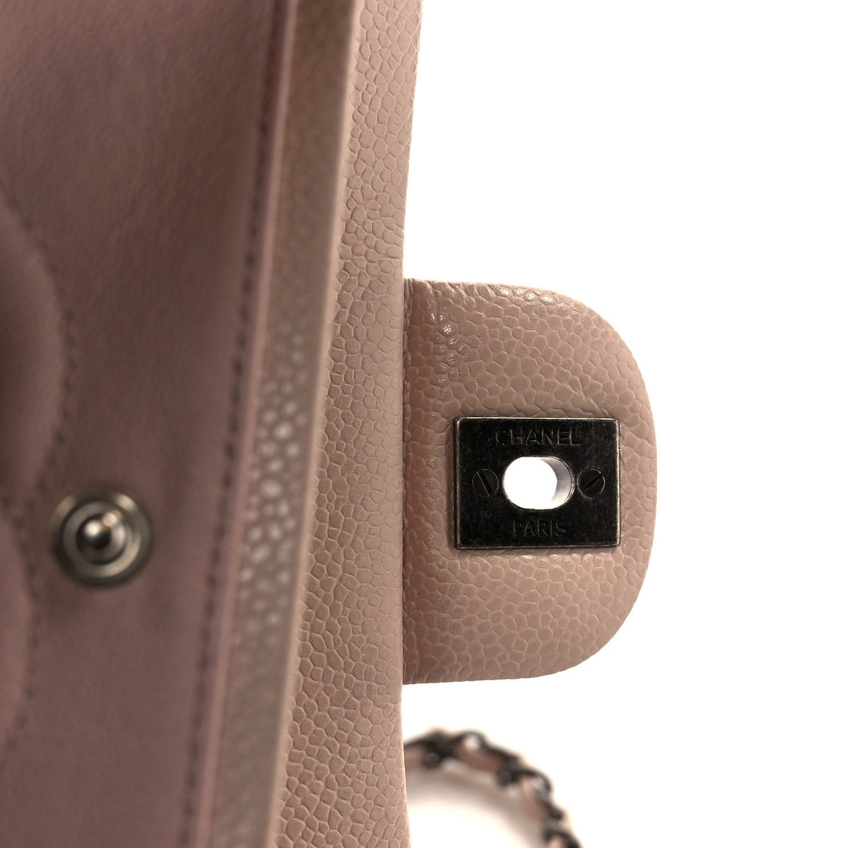 Caviar Quilted Medium Double Flap Light Pink At My store