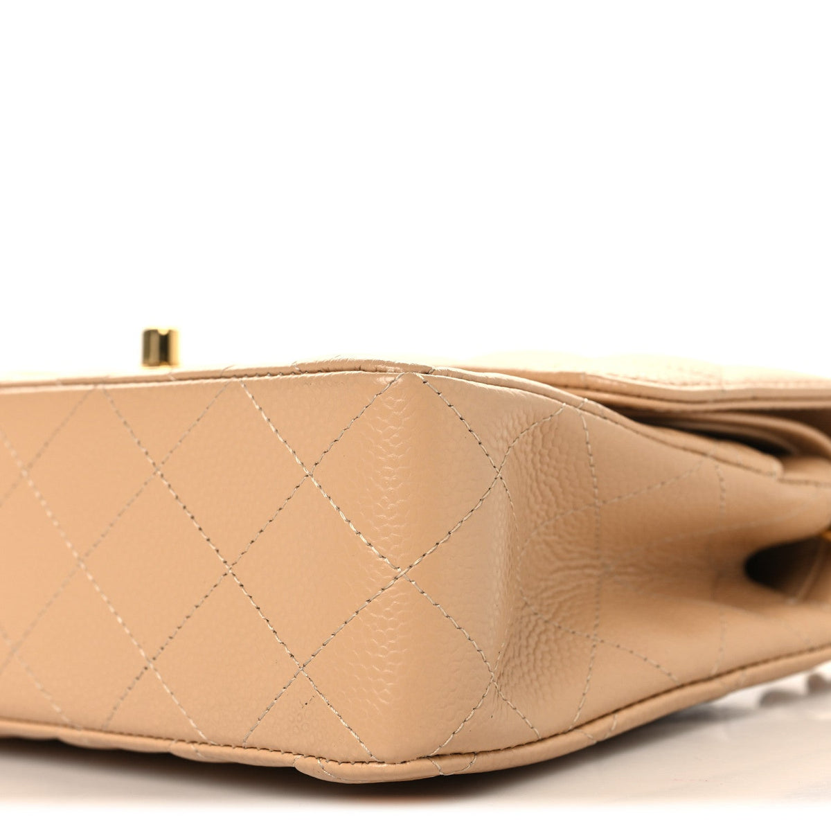Caviar Quilted Small Double Flap Beige At My store