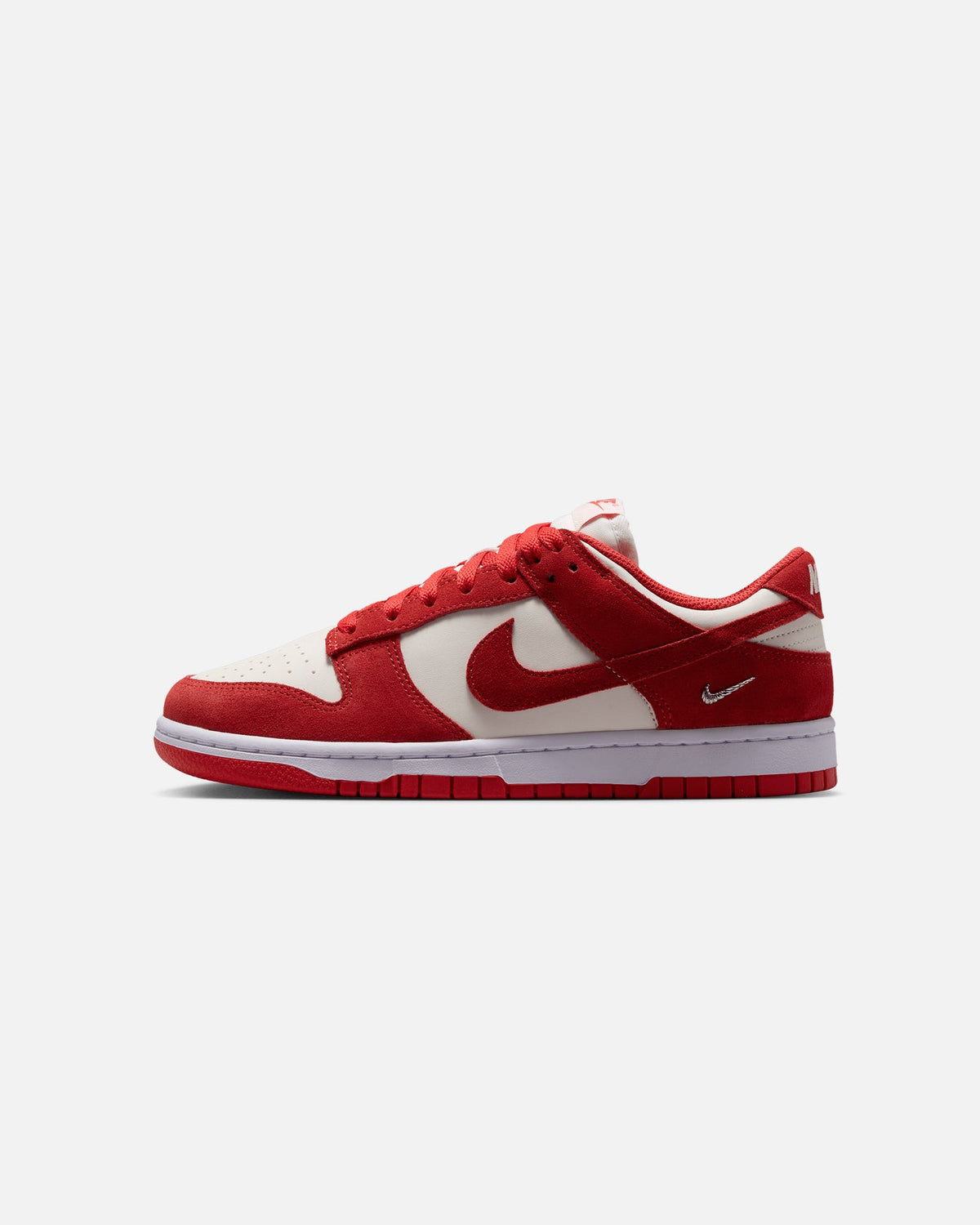 Top Seller Nike Women's Dunk Low Suede Sail/Lt Crimson-White-Metallic Silver