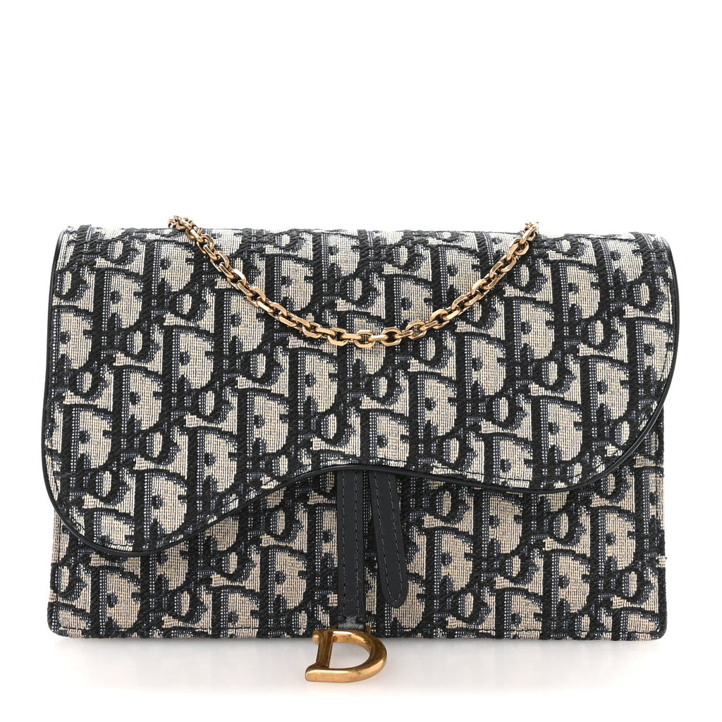 Oblique Saddle Chain Pouch Blue AT My store