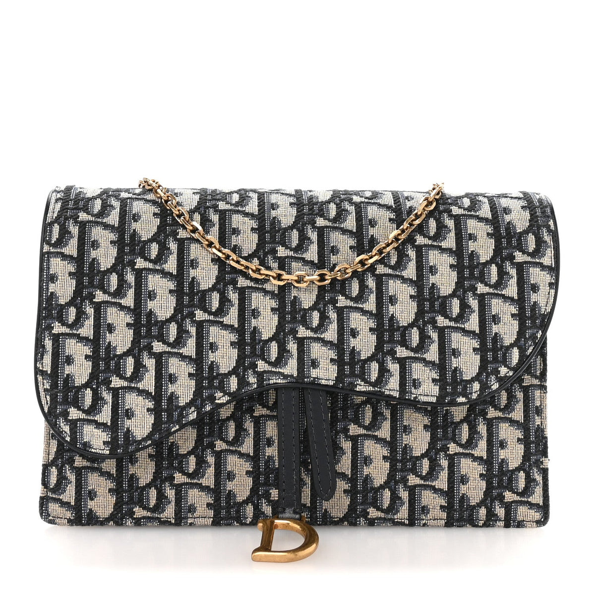 Oblique Saddle Chain Pouch Blue AT My store