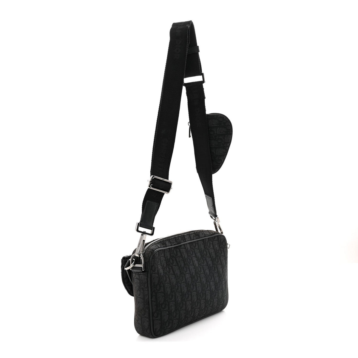Oblique Saddle Triple Pouch Black AT My store