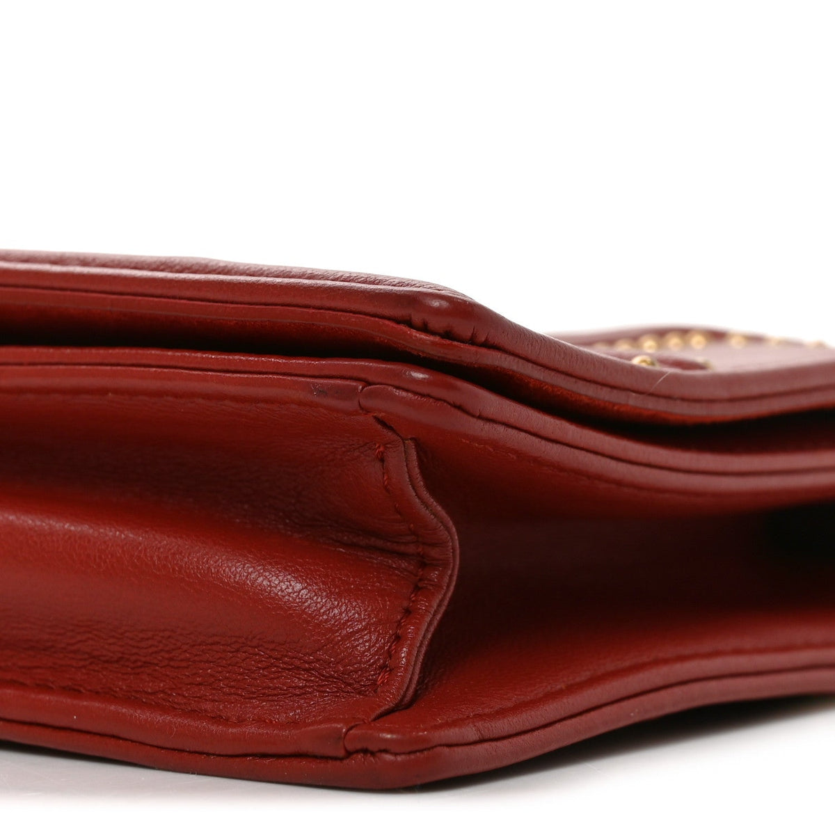 Calfskin Studded Diorama Flap Bag Red AT My store