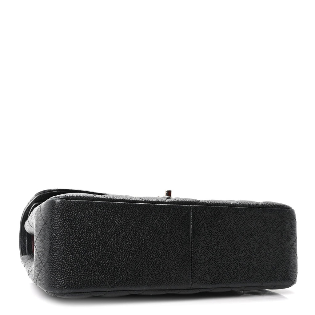 Caviar Quilted Jumbo Double Flap Black At My store