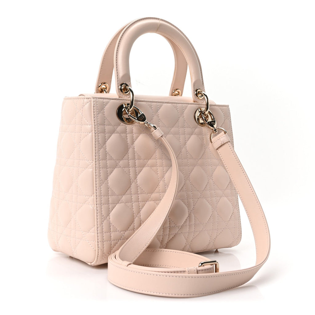 Lambskin Cannage Medium Lady Dior Light Pink AT My store